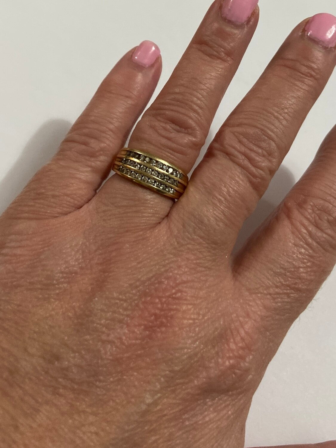 9ct vintage diamond band ring size k 1/2