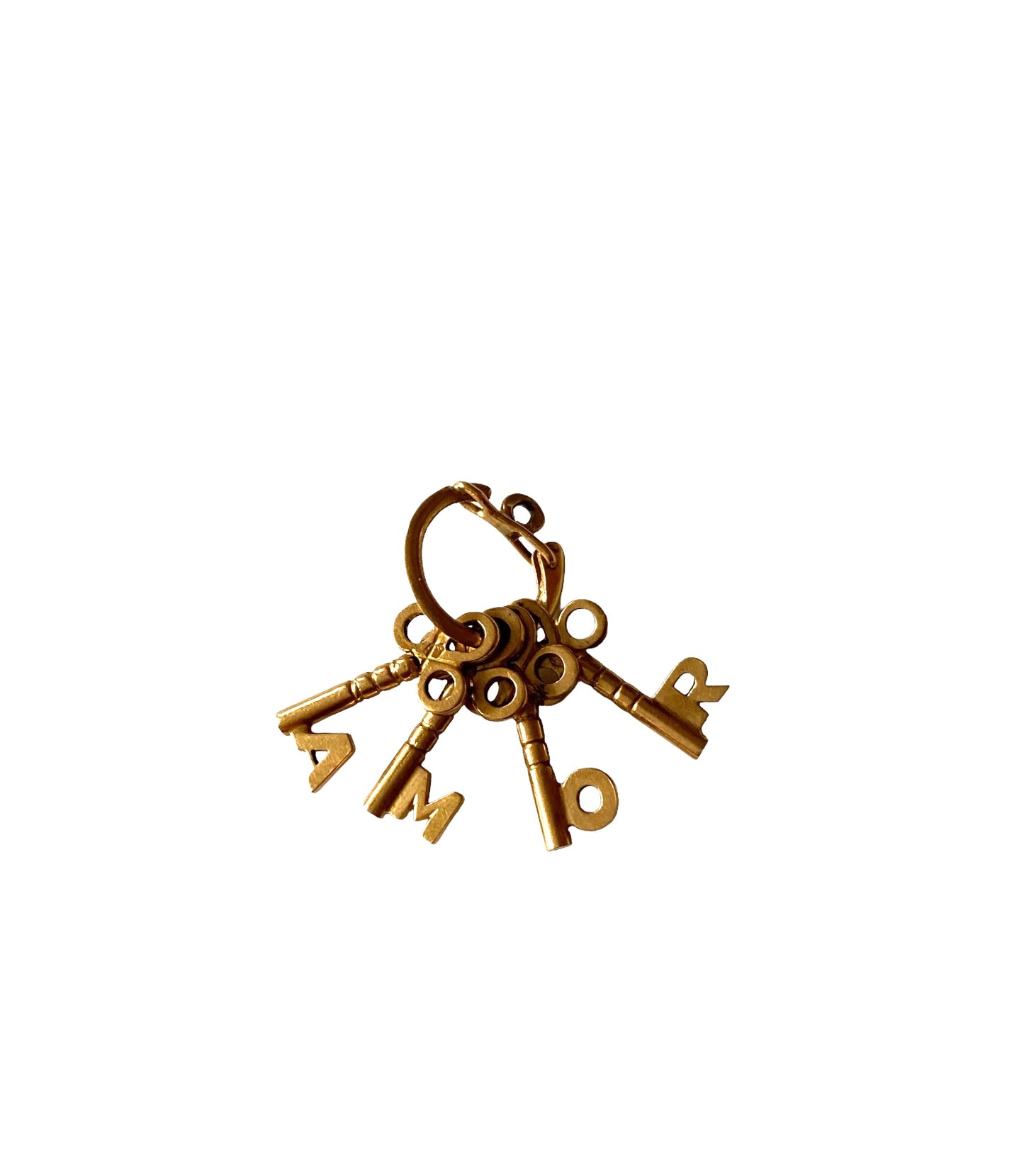 18ct vintage keys charm spelling the word ' Amor'