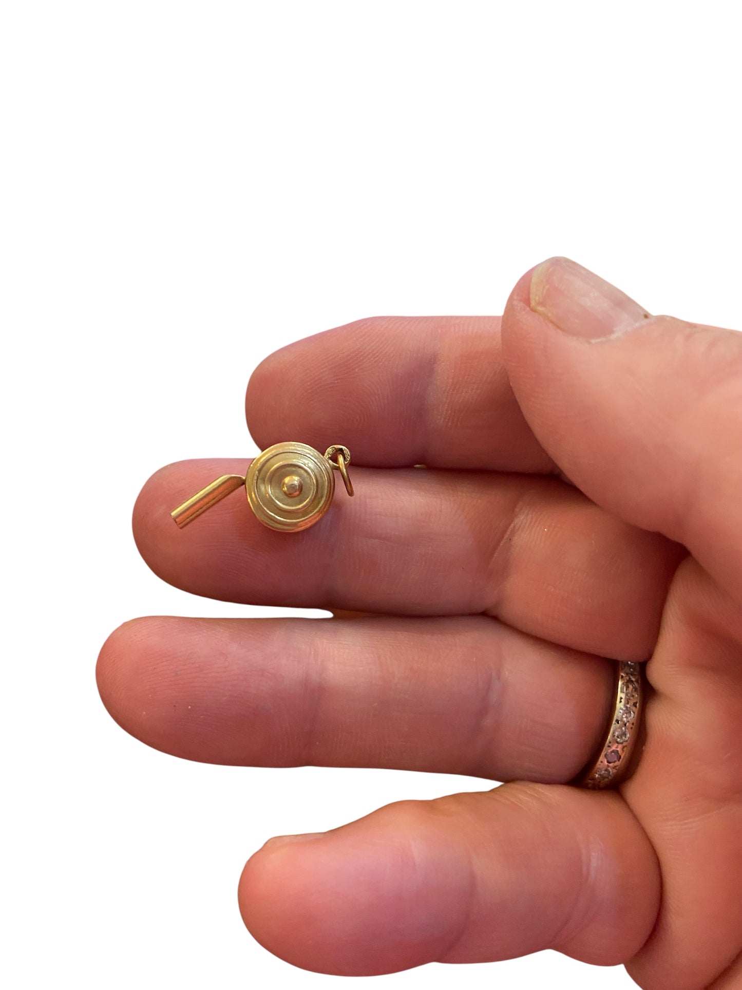 14ct vintage whistle charm, working