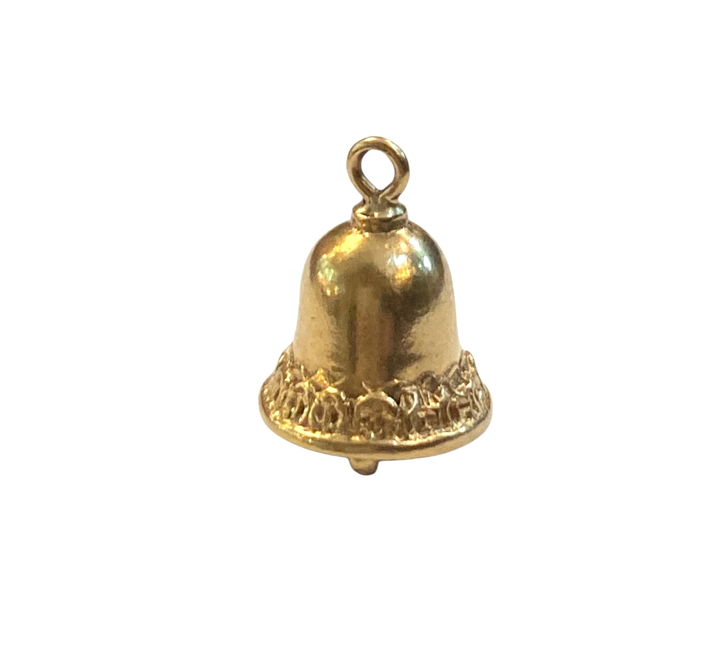 9ct vintage bell charm, small bell, 2.5g maker FM circa 1964 London