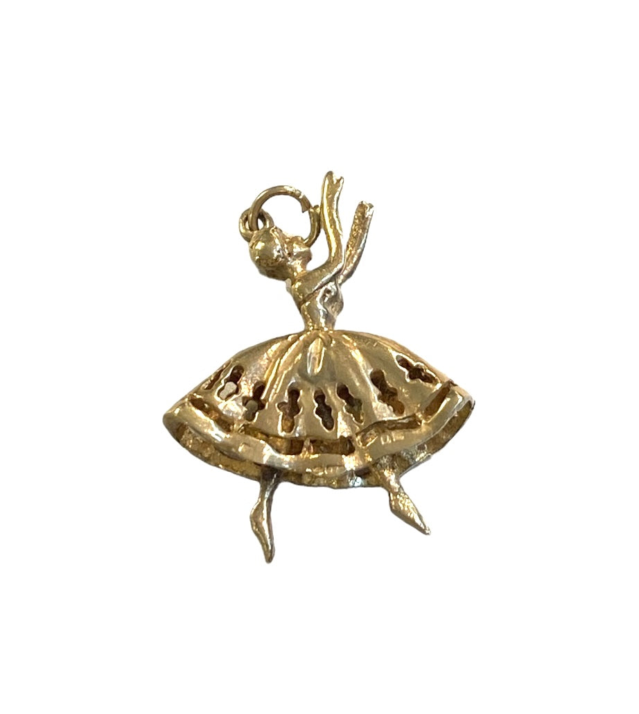 9ct vintage ballerina charm articulated.