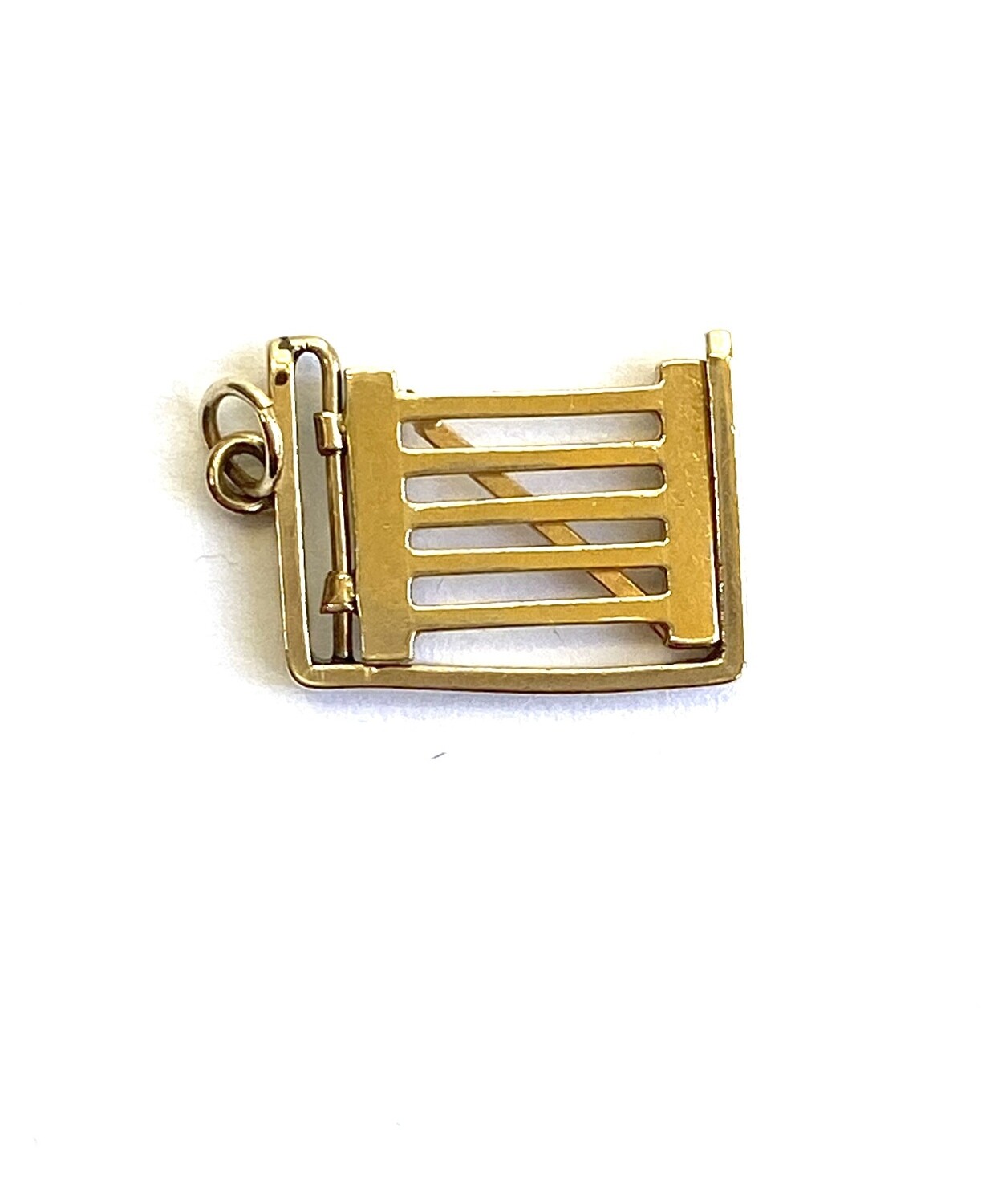 9ct vintage opening gate charm circa 1948 by Crop and Farr