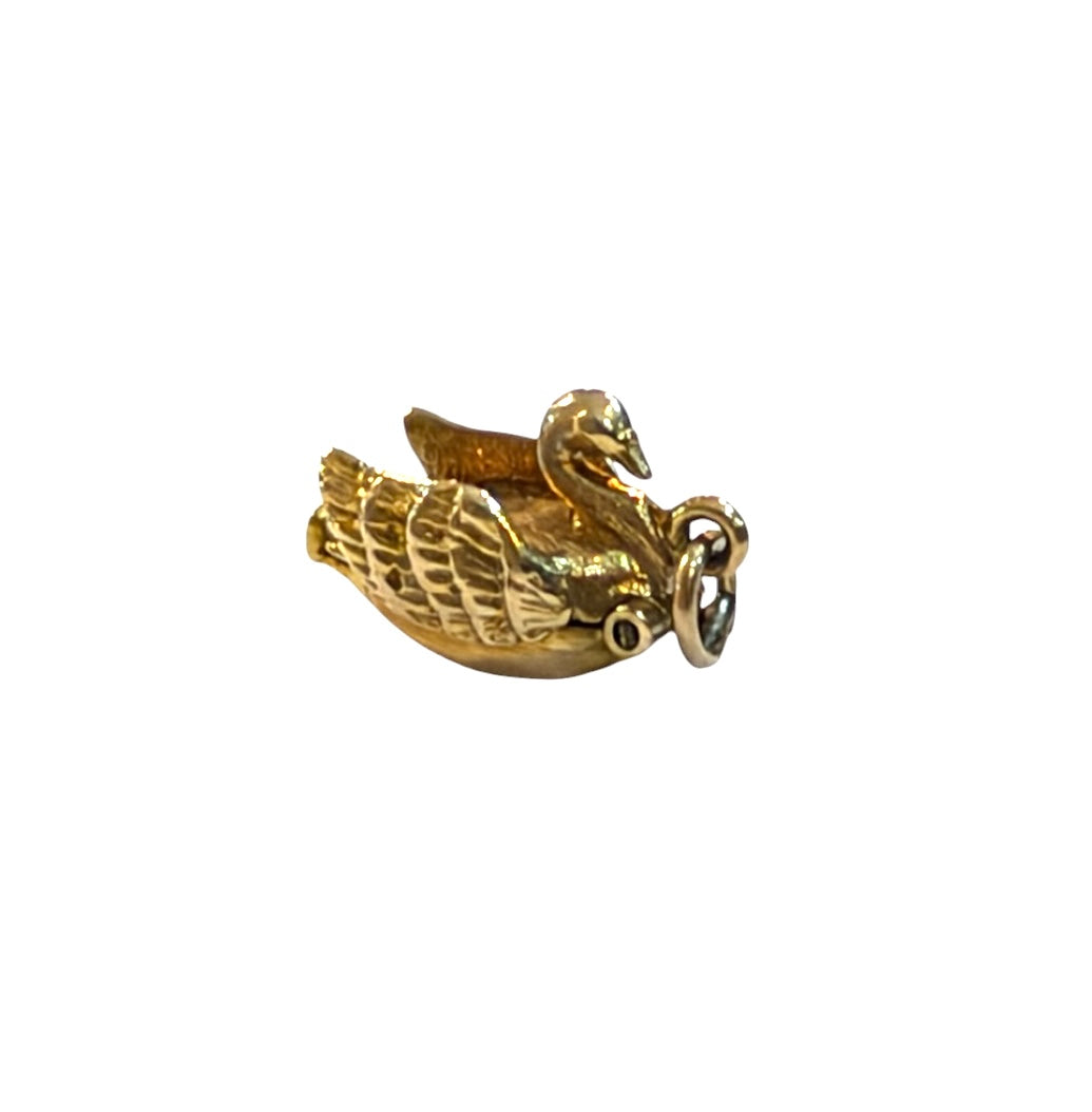 9ct vintage swan char, swan lake by RP. circa 1965-66 2.7g
