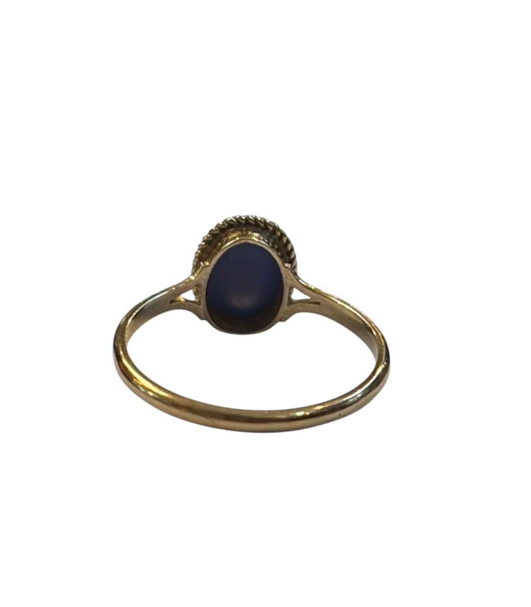 9ct vintage linde star sapphire ring size O circa 1978