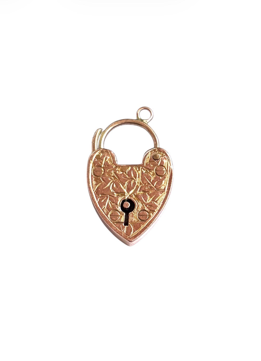 9ct vintage / antique ornate padlock charm / pendant maker J.S 2.53g