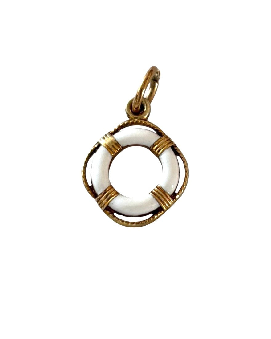 9CT VINTAGE LIFE SAVER CHARM CIRCA 1965 .1.06G