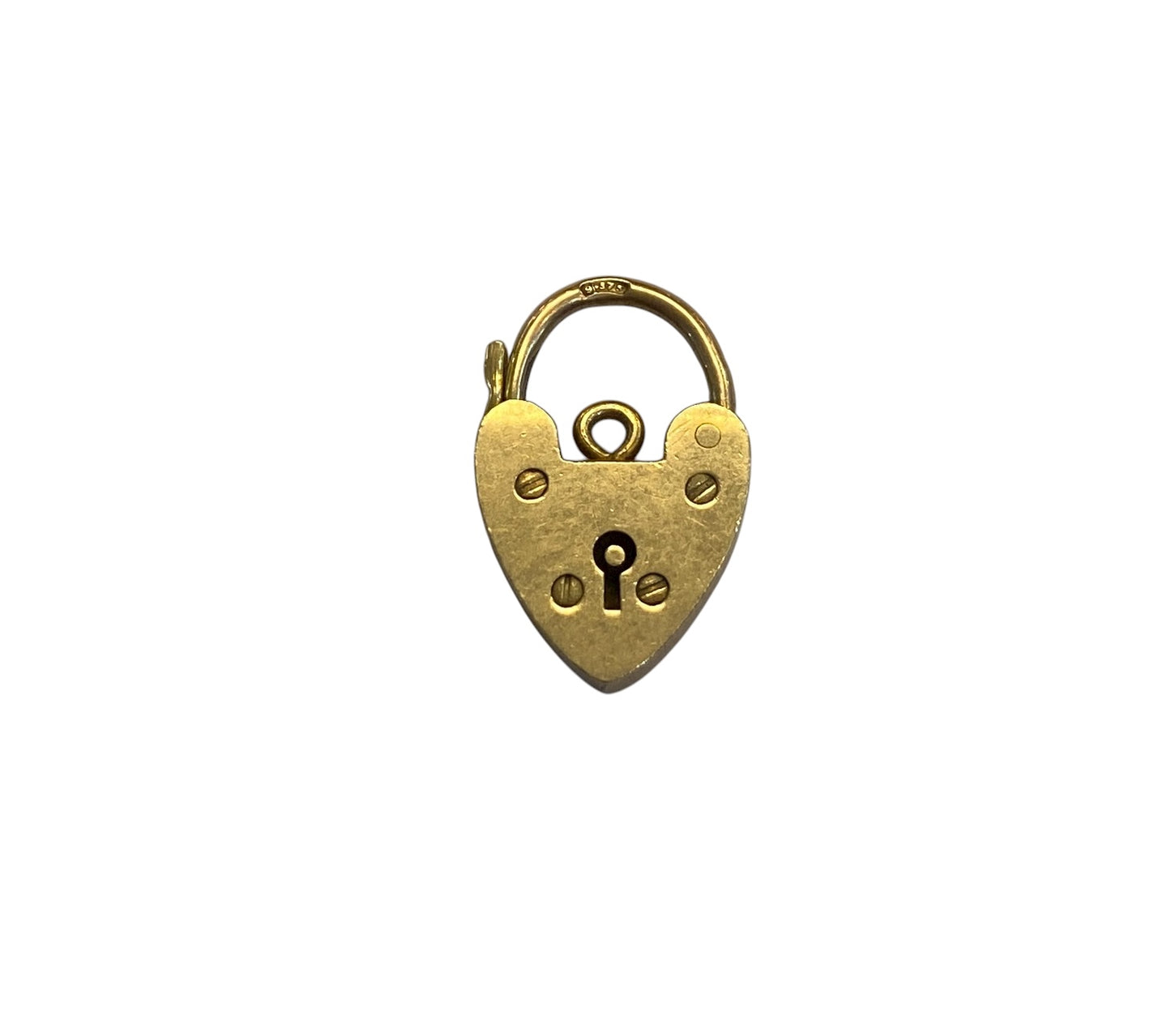 9ct padlock charm circa 1955, yellow gold