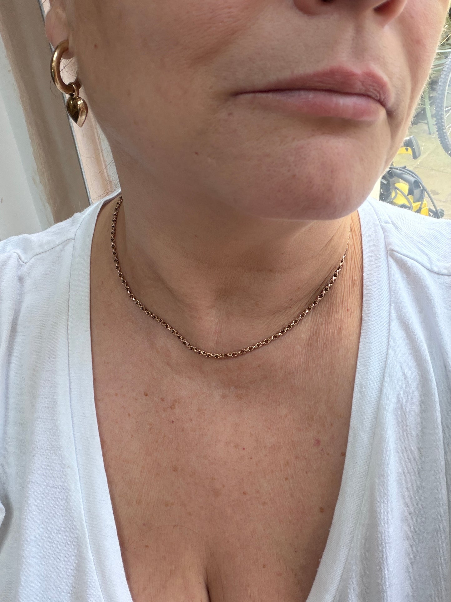 9ct antique rose gold fancy link chain 16 3/4 inch 7.5g