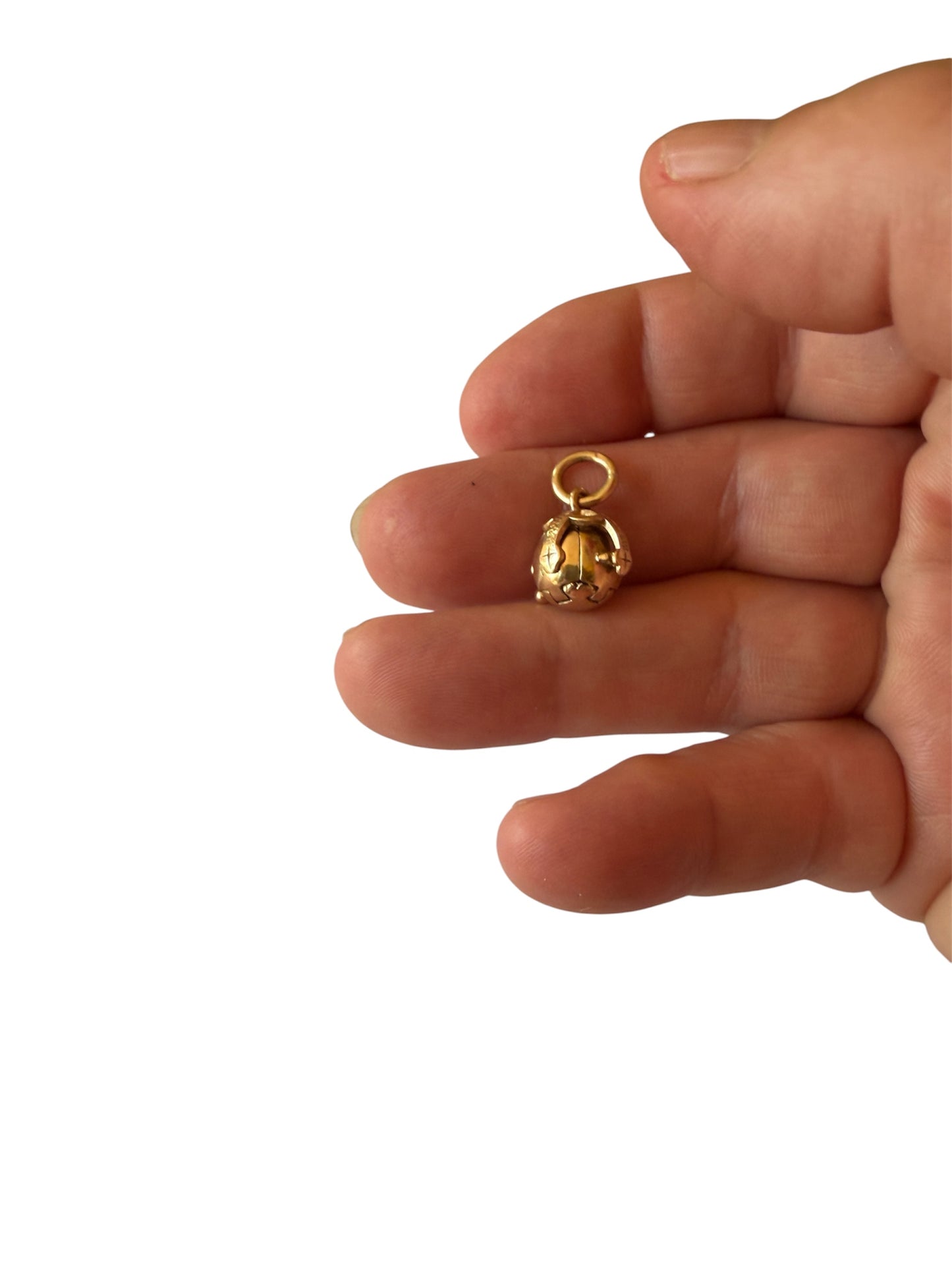 9ct solid gold vintage masonic ball  charm / pendant 3.89g