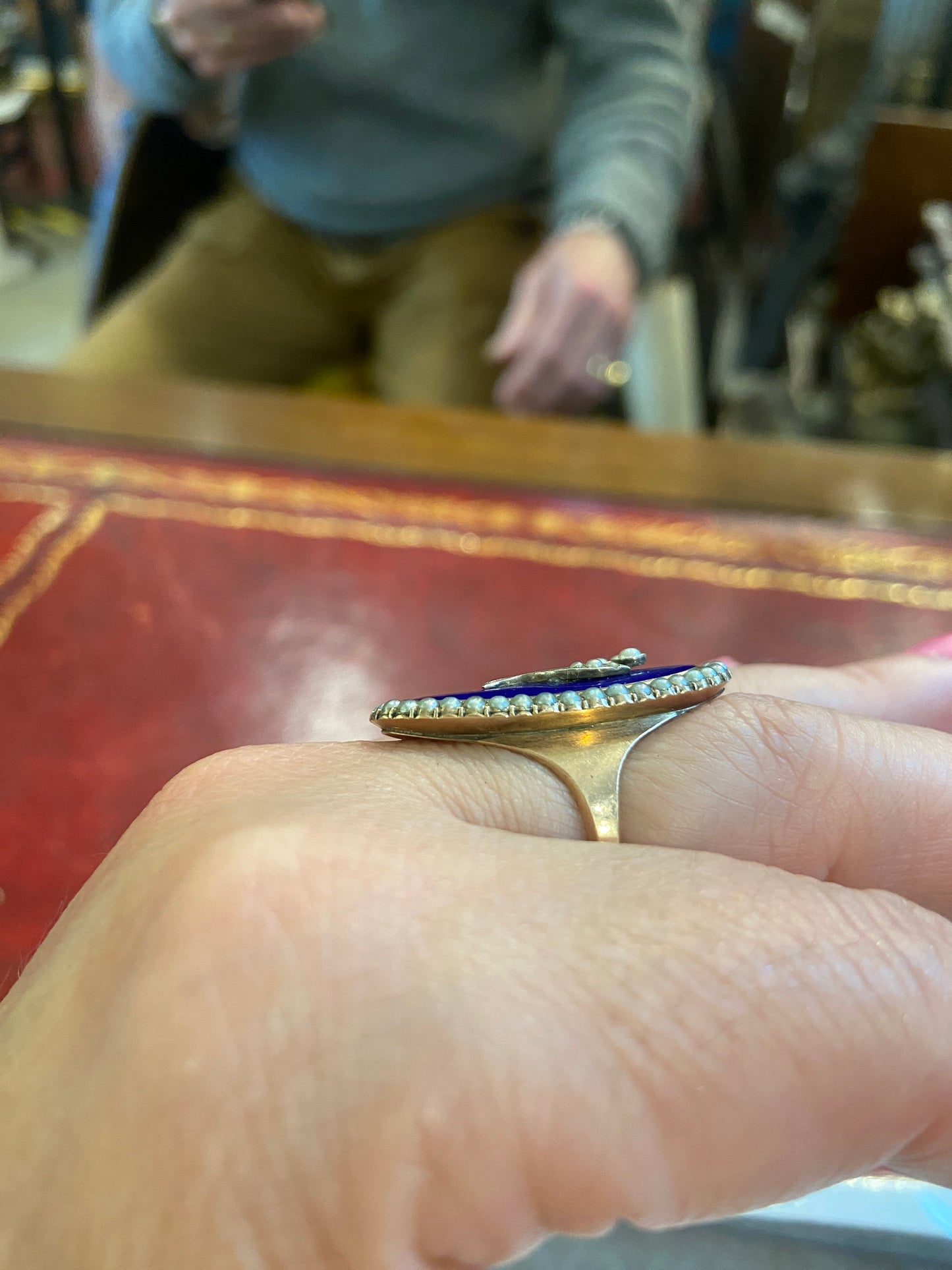 12ct Georgian enamel ring circa 1793 size S 1/2