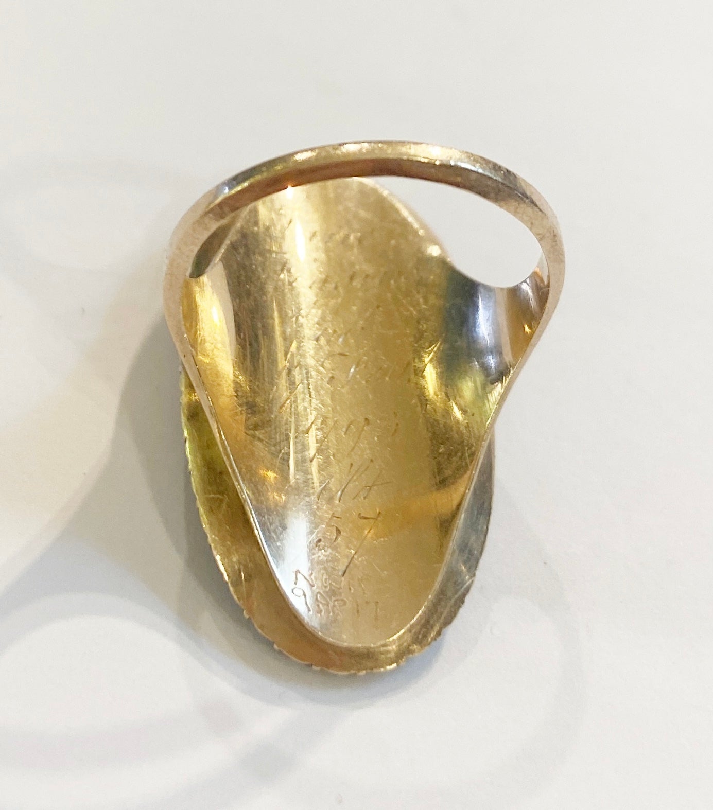 12ct Georgian enamel ring circa 1793 size S 1/2