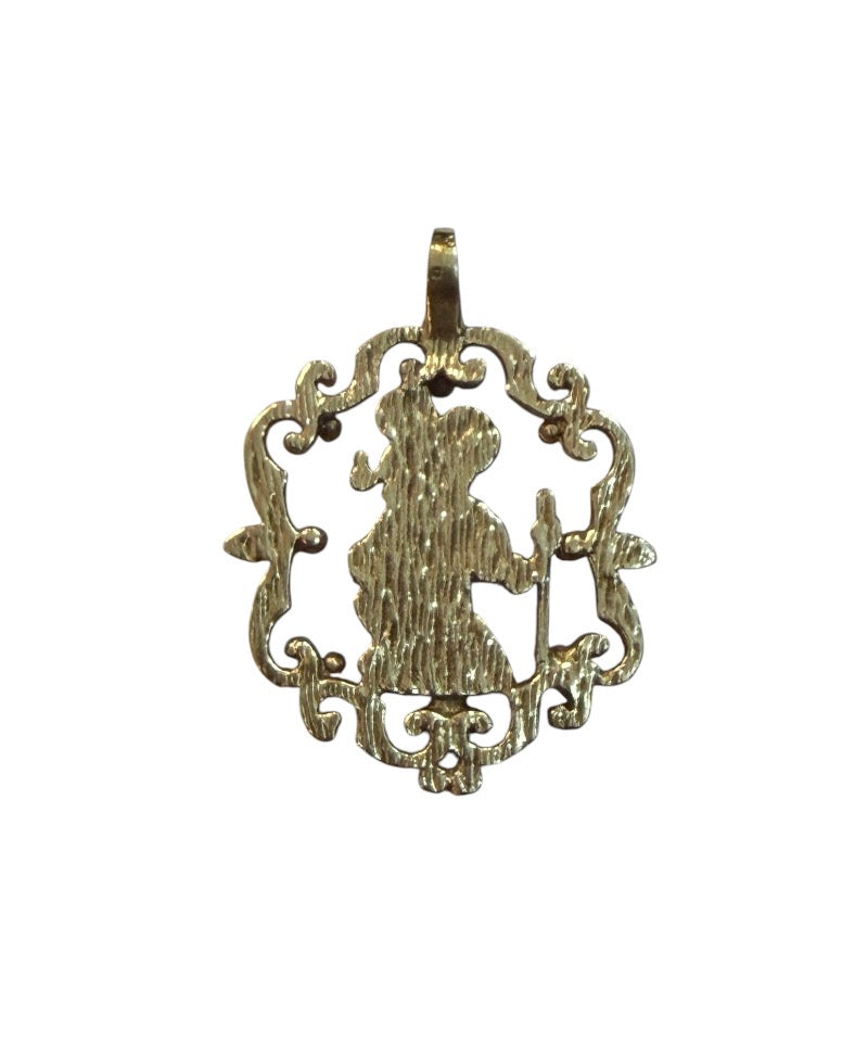 9ct vintage large St christopher pendant circa 1976 6.64g