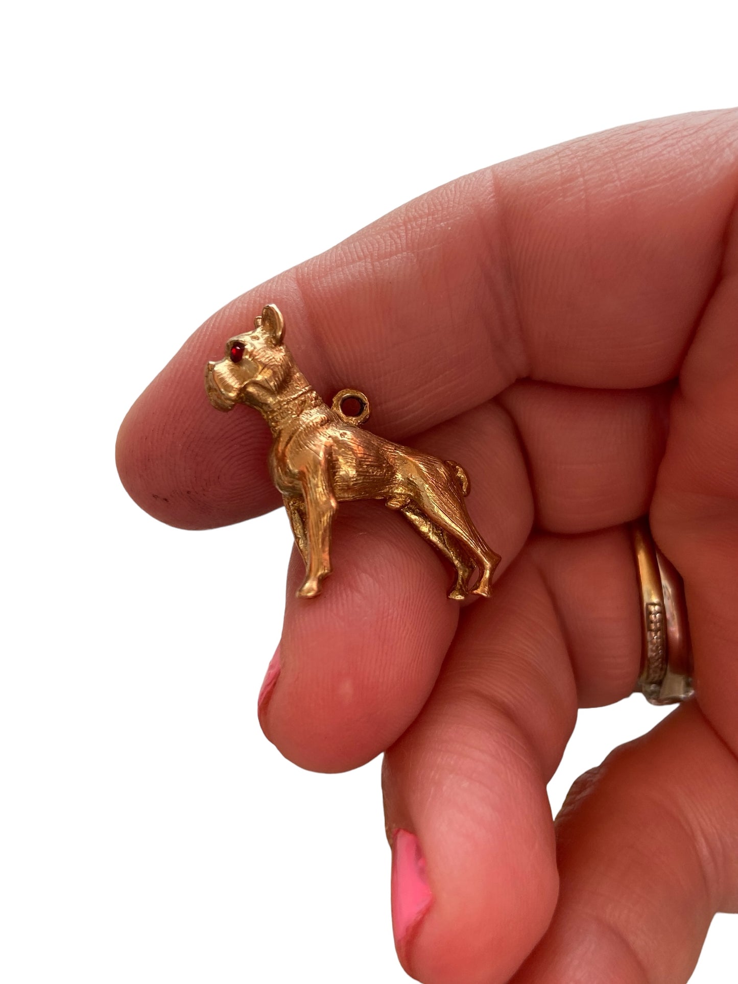 9ct vintage boxer dog charm circa 1966 by G&H 7.7g