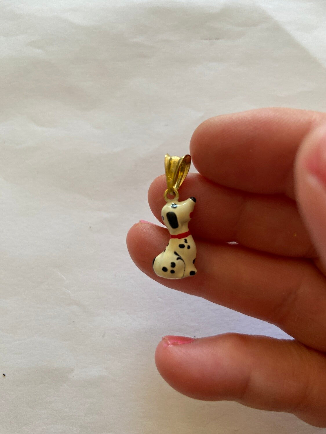 9ct preowned Dalmatian charm enamelled