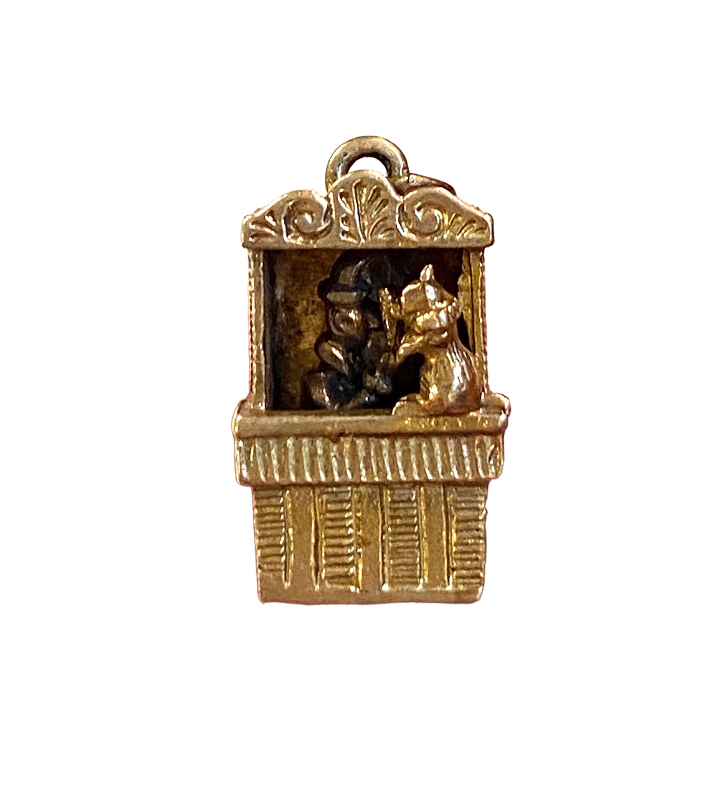 9ct vintage articulated Punch and Judy charm / pendant