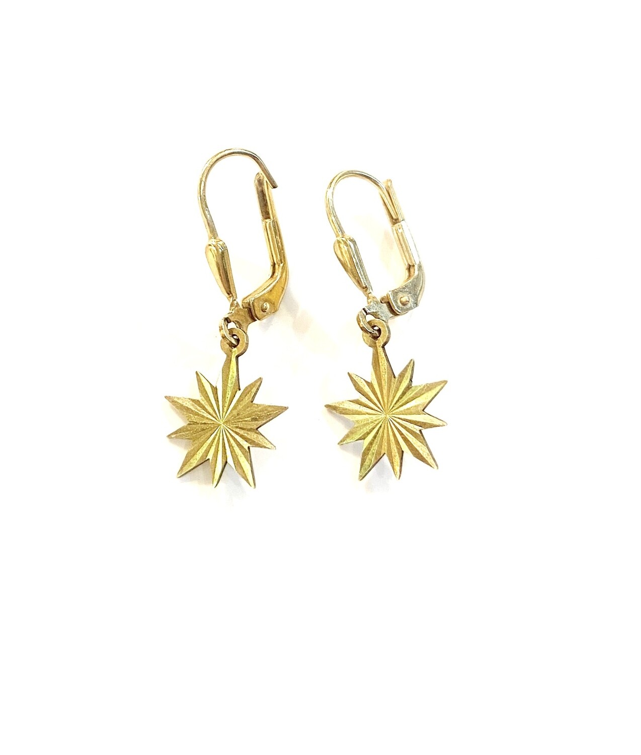 9ct vintage star drop earrings