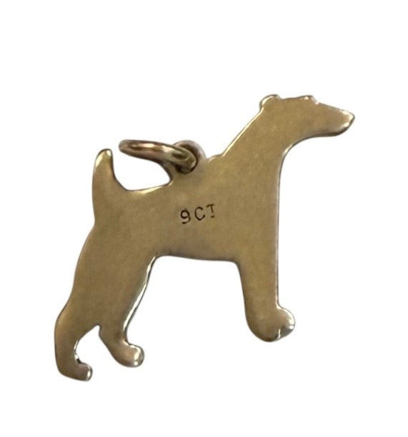 9ct vintage fox terrier charm circa 1030s enamelled