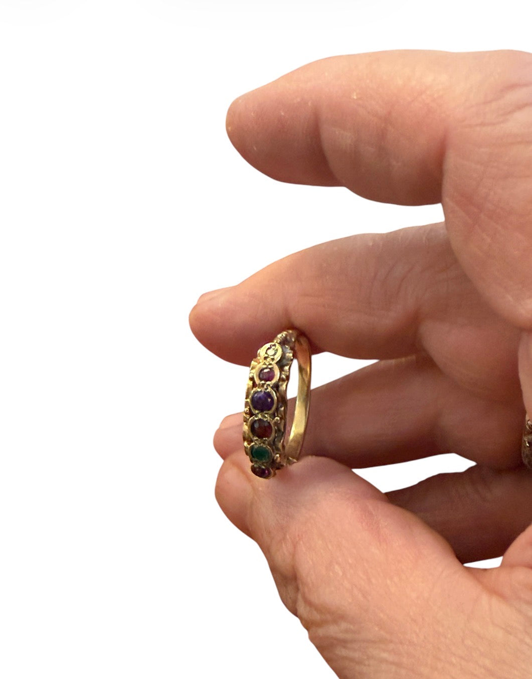 9ct vintage 'REGARD" ring size P 1/2 circa 1983