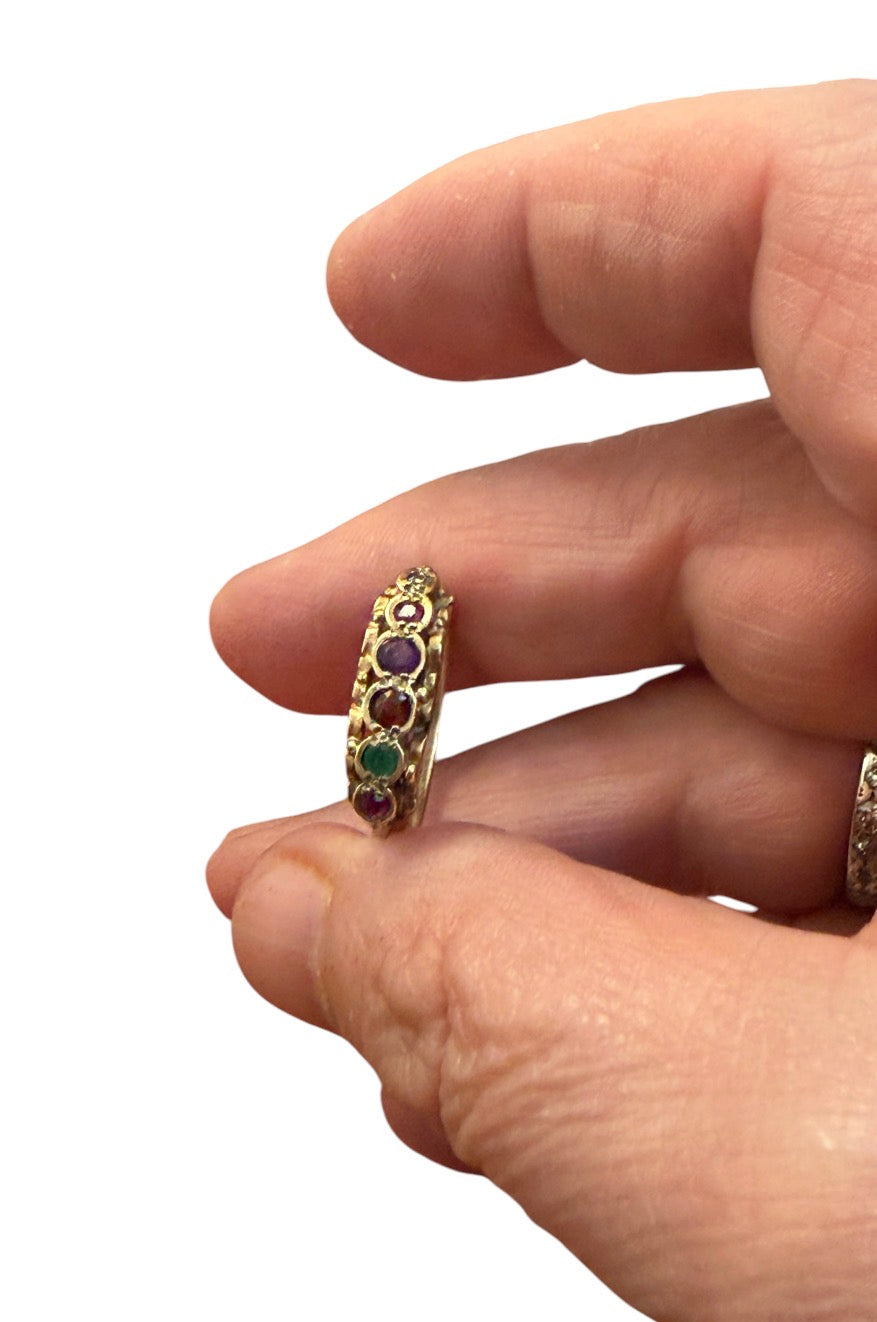 9ct vintage 'REGARD" ring size P 1/2 circa 1983