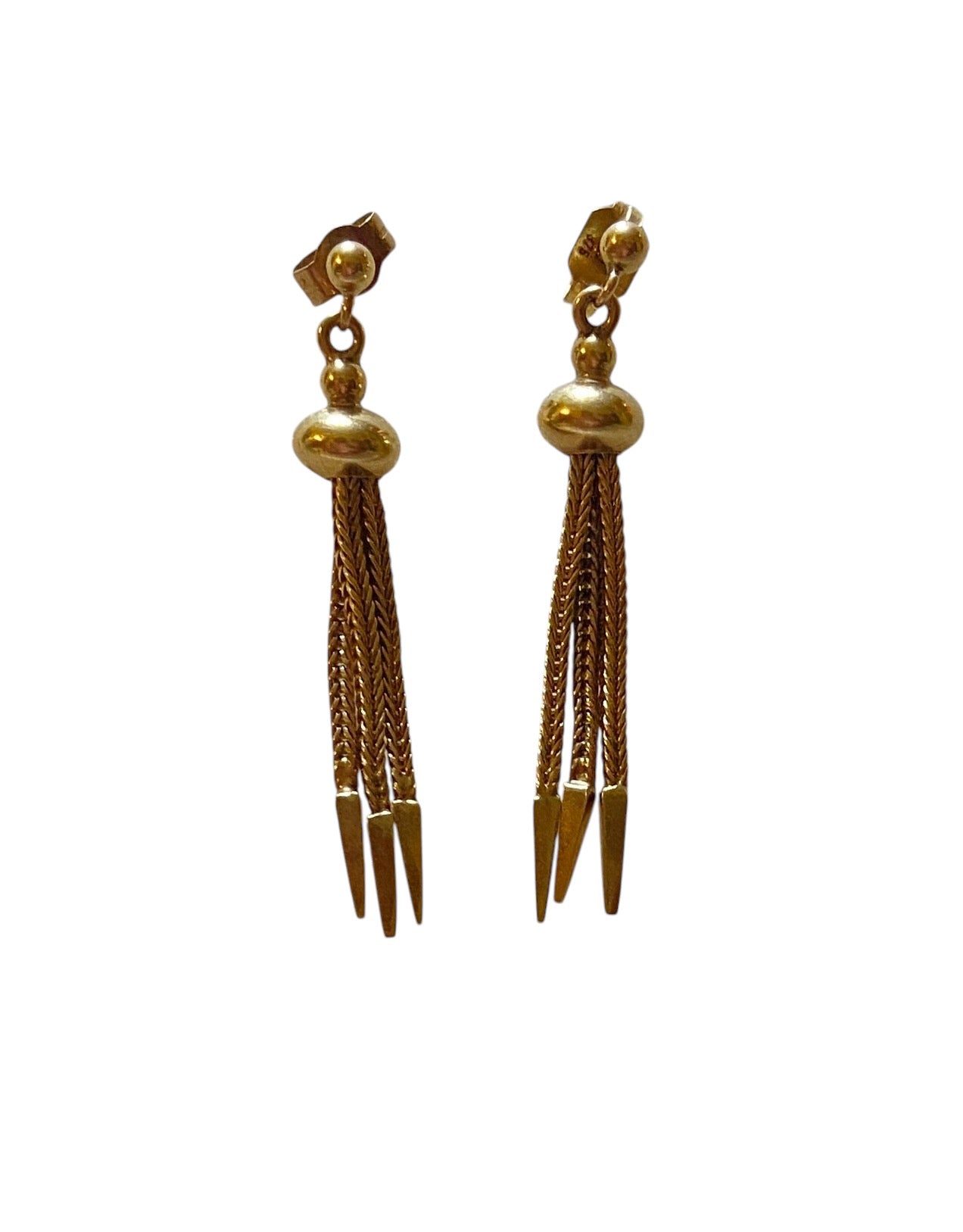 9ct pre owned tassel drop earrings