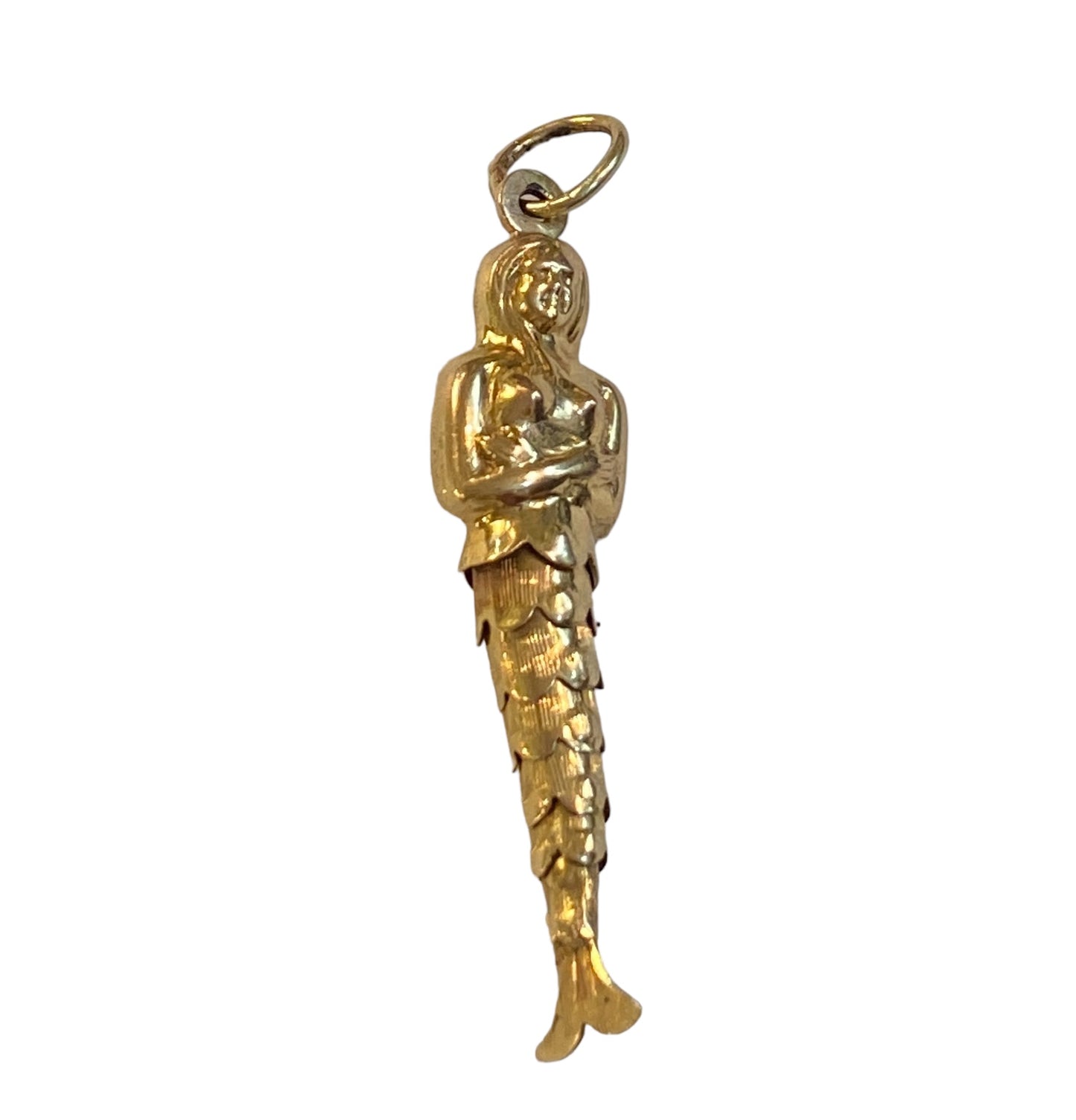 9ct vintage mermaid charm. articulated circa 1963