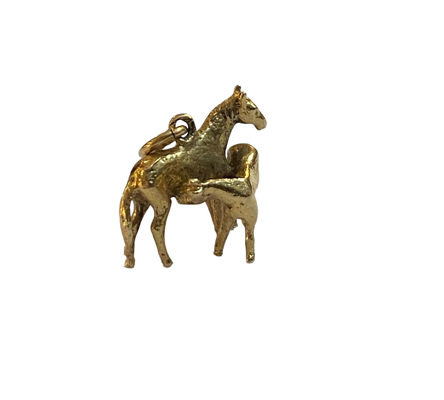 9ct vintage gold horse and fowl . solid gold 4.2g