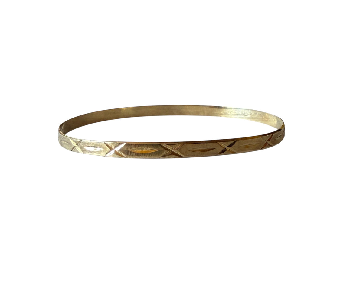 9ct vintage bangle  5.01g 67mm diameter
