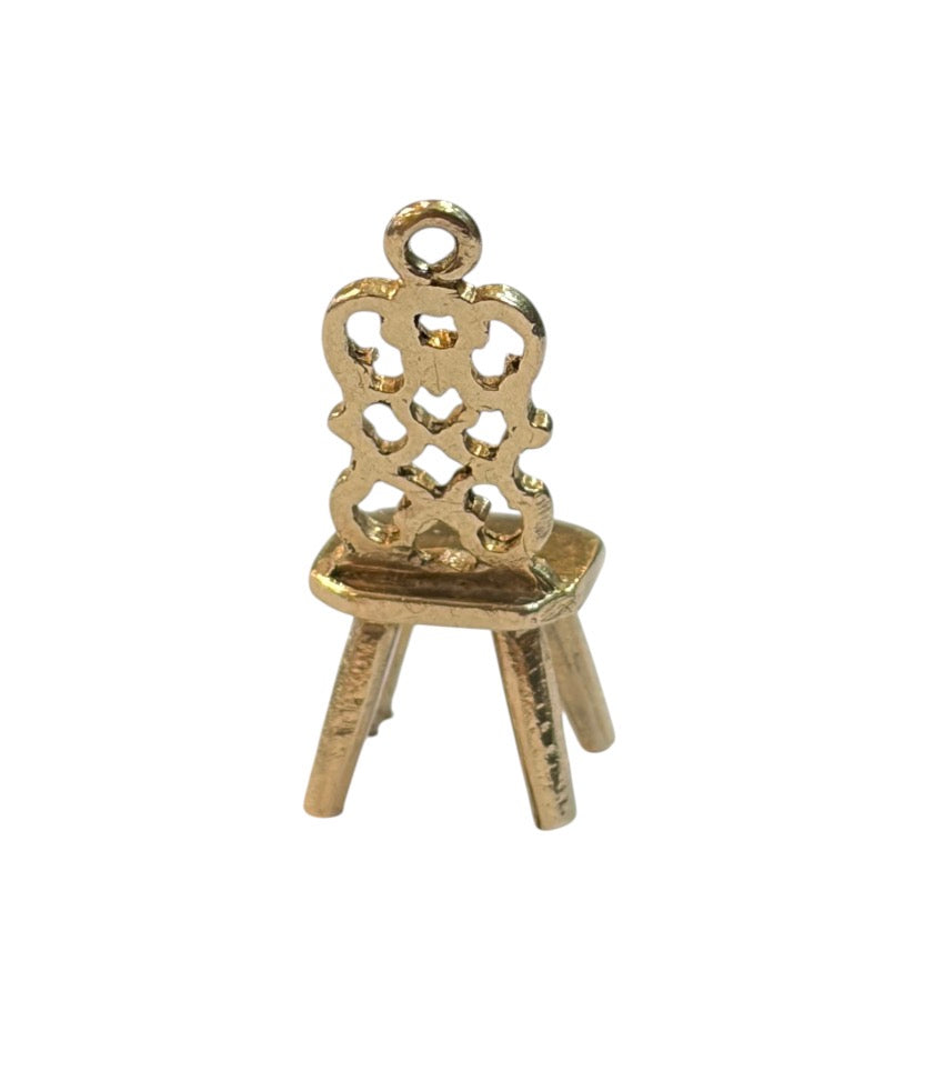 9ct vintage chair charm circa 1966 by FM 1.39g