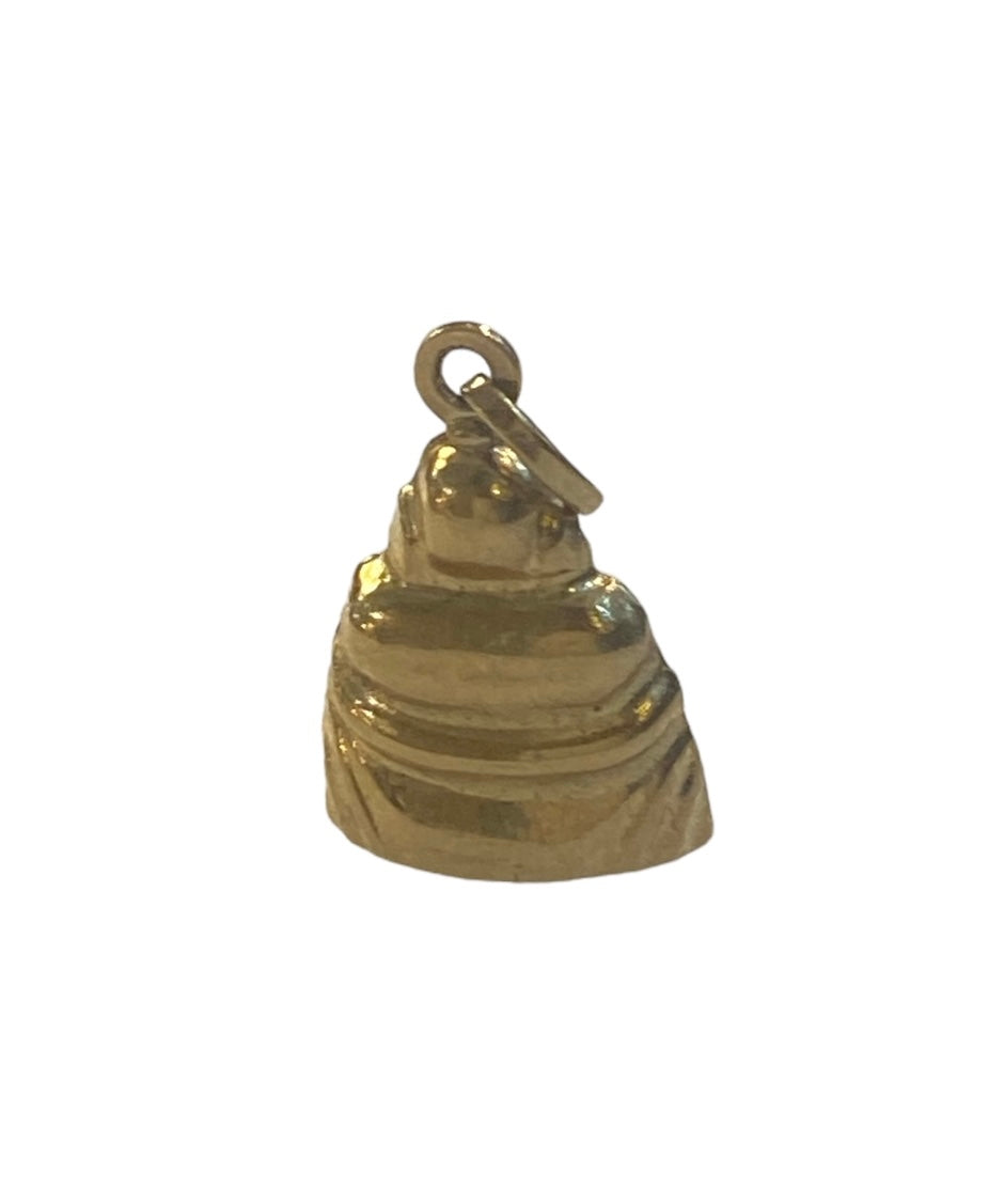 9ct pre owned buddha charm. sitting buddha, yellow gold, hollow