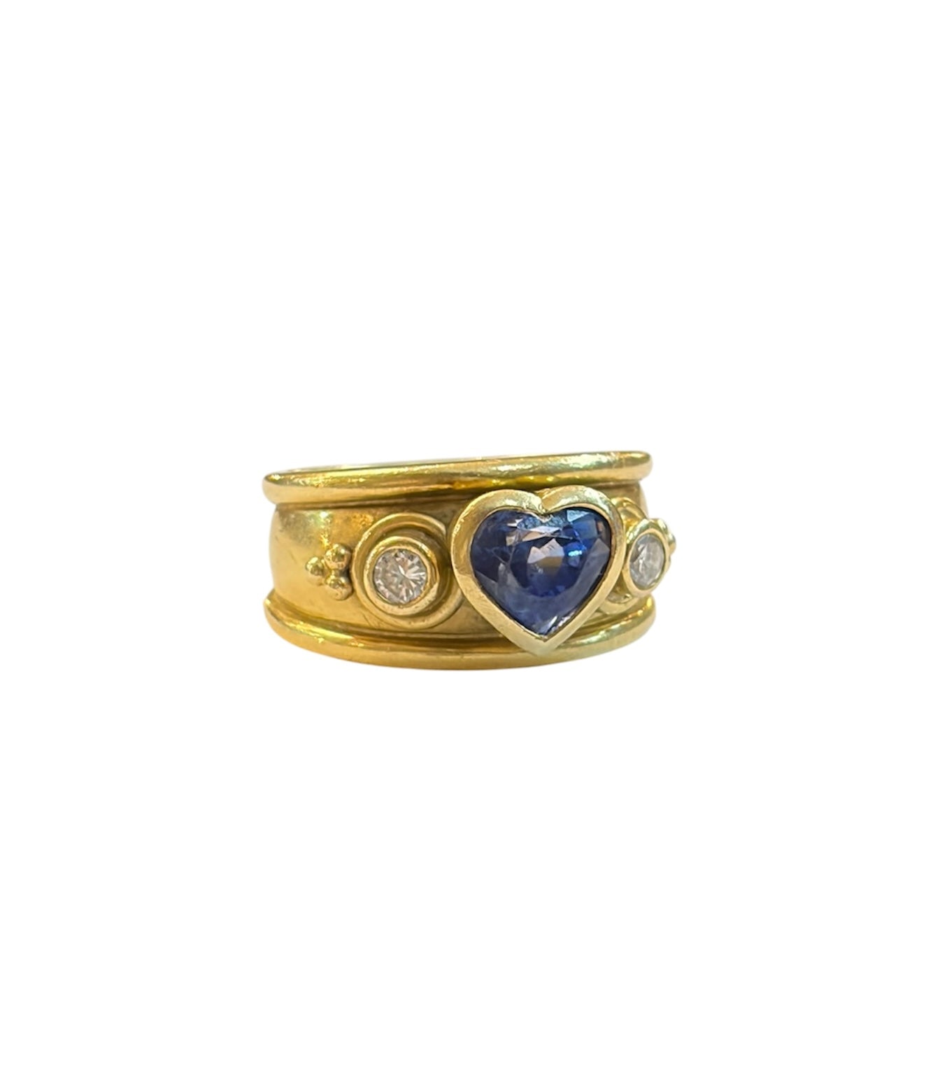 18ct 750 sapphire and diamond ring size N 1/2 11.3g circa 2001
