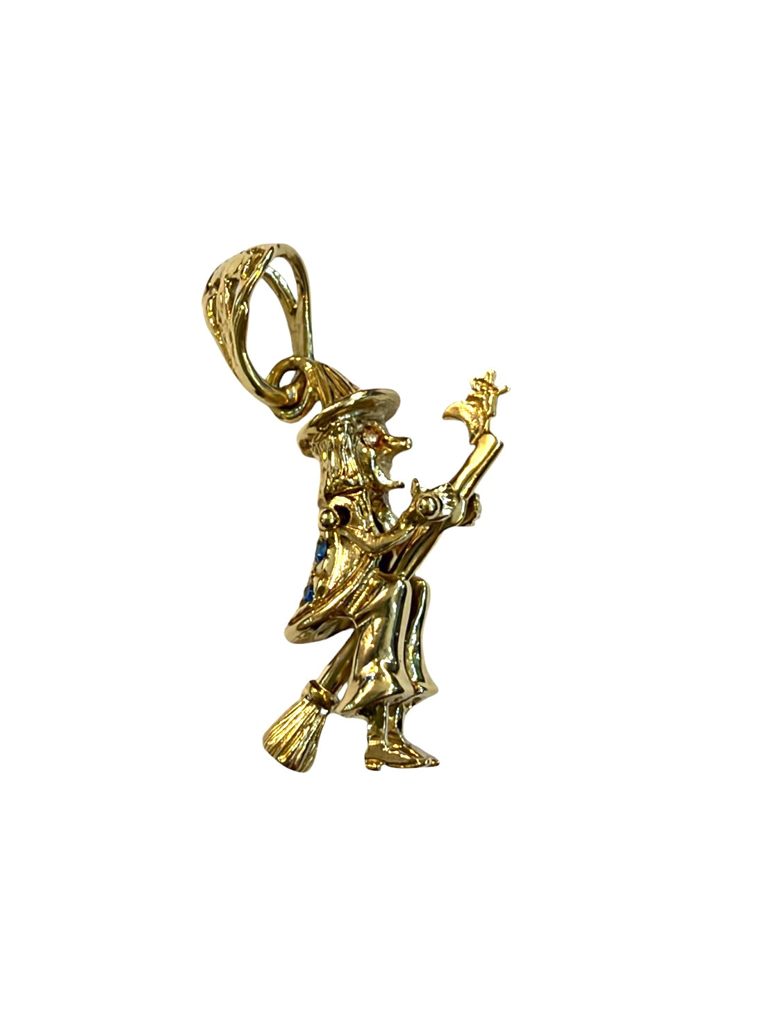 9ct vintage witch charm / pendant 4.22g , articulated charm