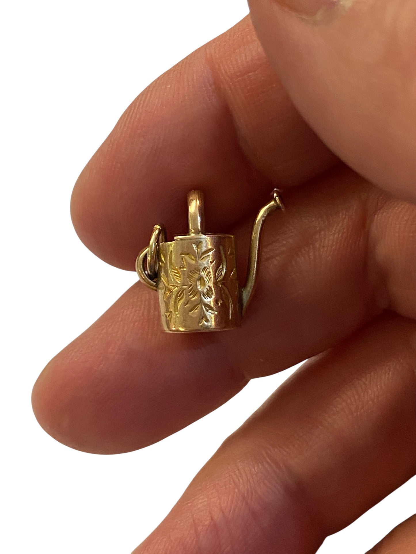 9ct antique watering can charm / pendant circa 1901 by CEW