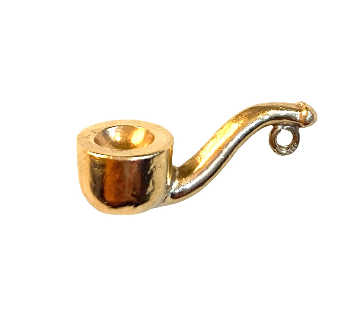 9ct vintage yellow gold pipe charm  circa  1976