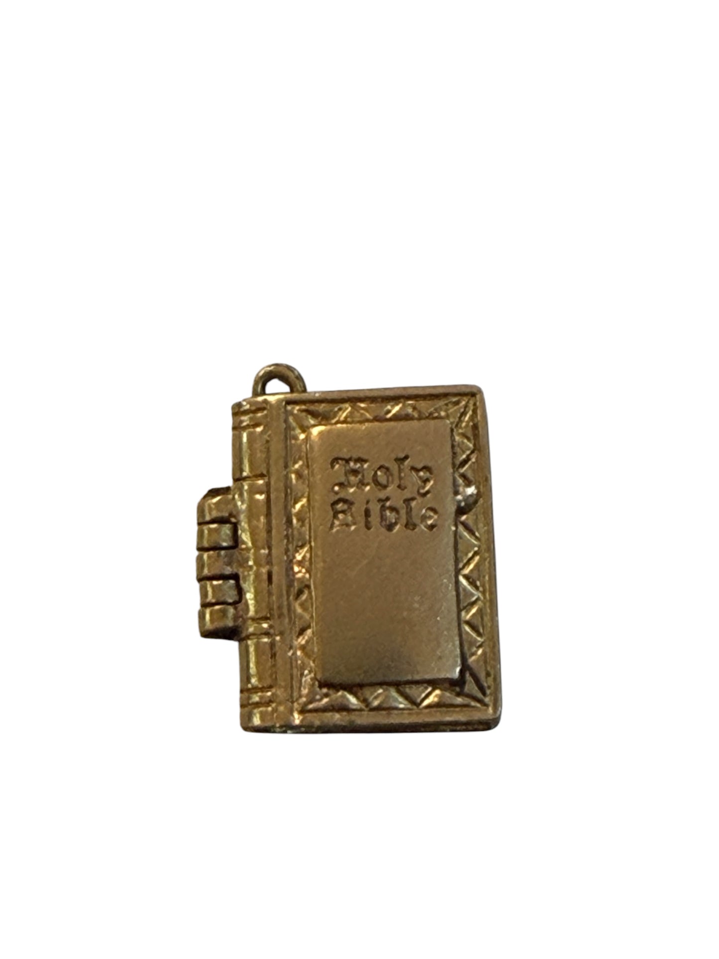 9ct vintage bible charm opening with wedding vows and the lords prayer 3.4g circa 1970