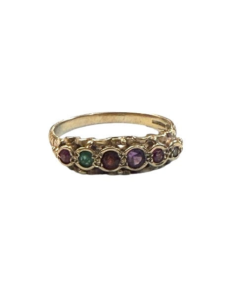 9ct vintage 'REGARD" ring size P 1/2 circa 1983