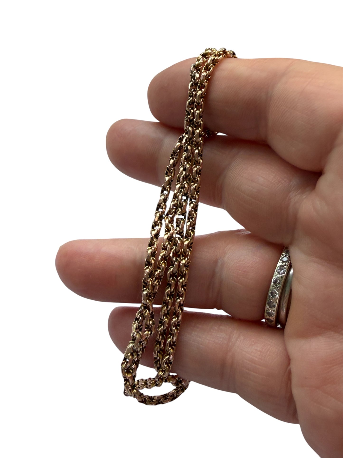 9ct antique rose gold fancy link chain 16 3/4 inch 7.5g