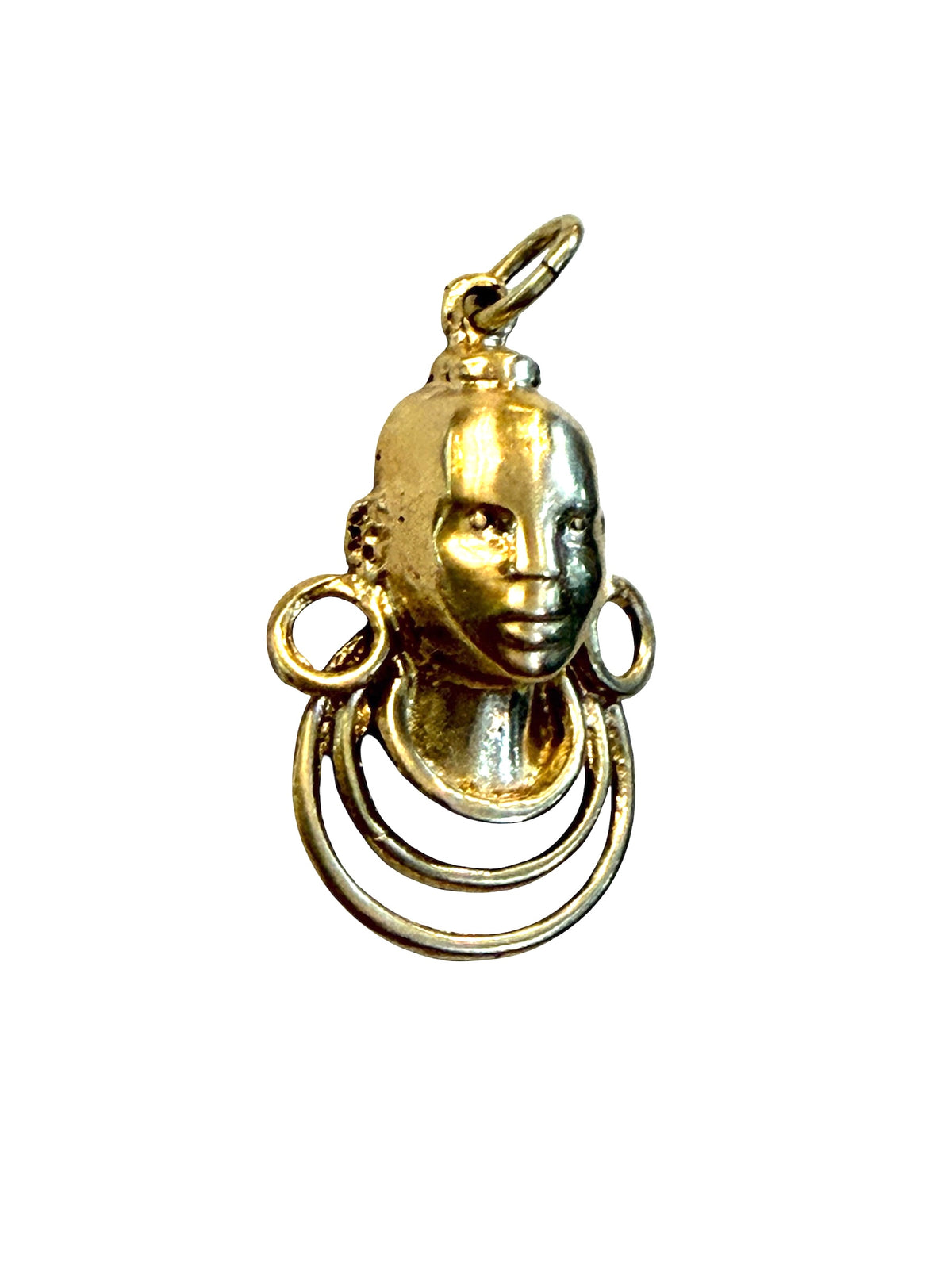 9ct vintage Maasai bust charm / pendant 2.8g
