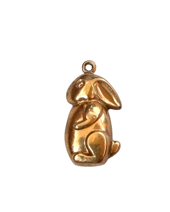 9ct vintage flopsey bunny rabbit charm. 1.1g circa 1974 hollow