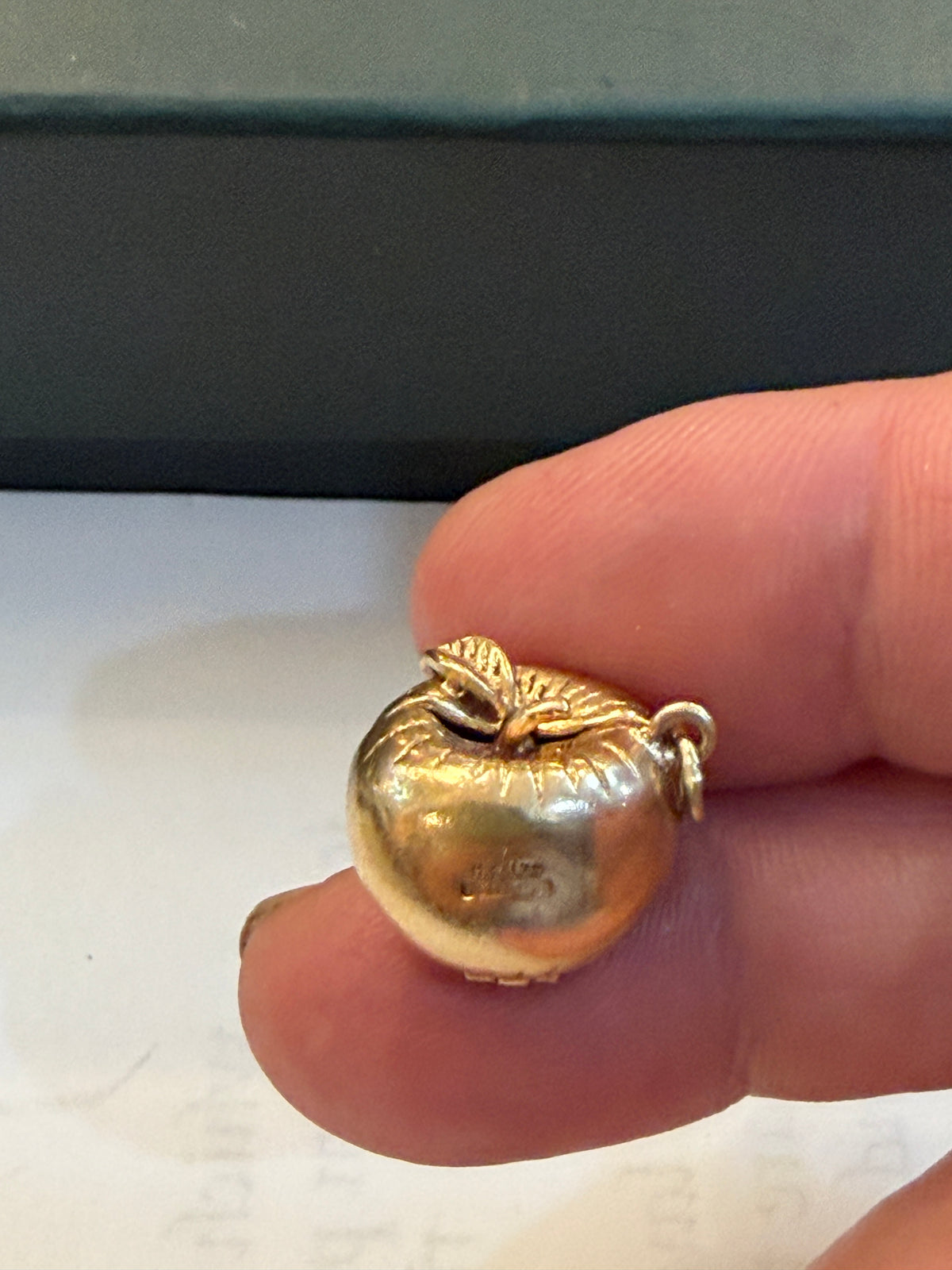 9ct vintage opening apple charm with Adam and Eve inside circa 1963