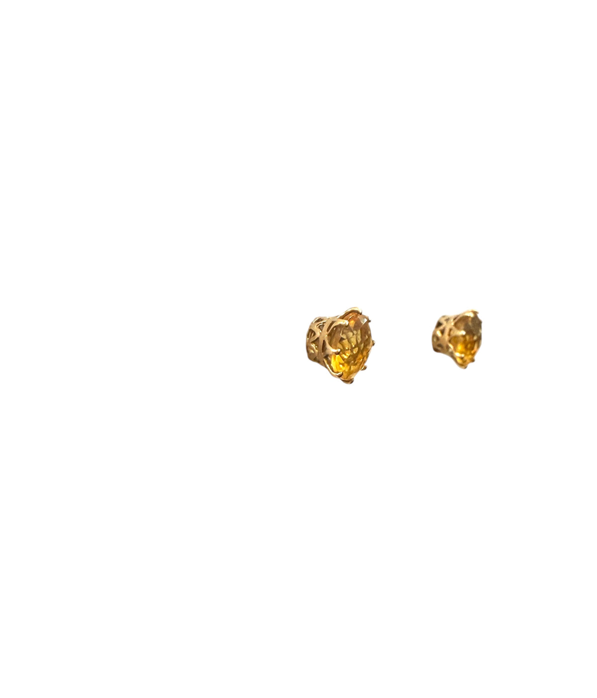 9ct vintage citrine stud earring, 2.0ct each (4.0ct in total )