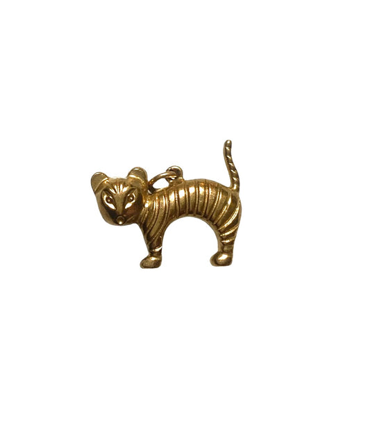 9ct vintage tiger cat charm / pendant circa London 1989