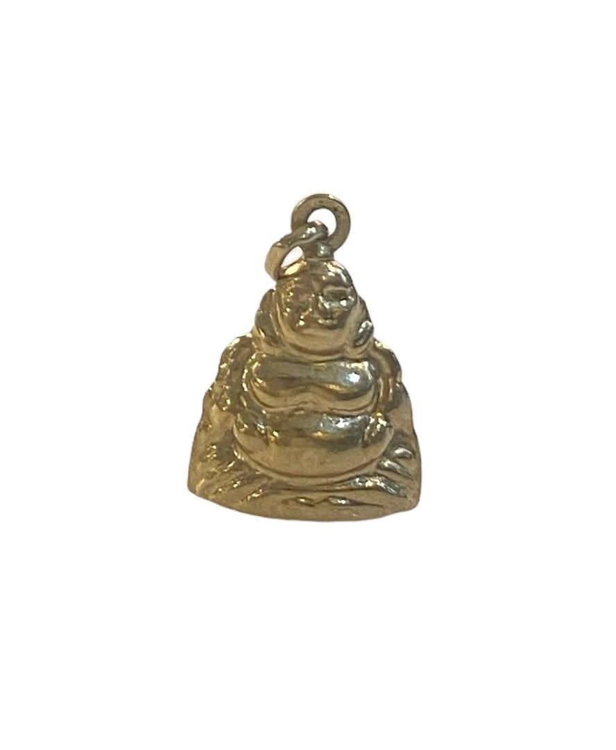 9ct pre owned buddha charm. sitting buddha, yellow gold, hollow