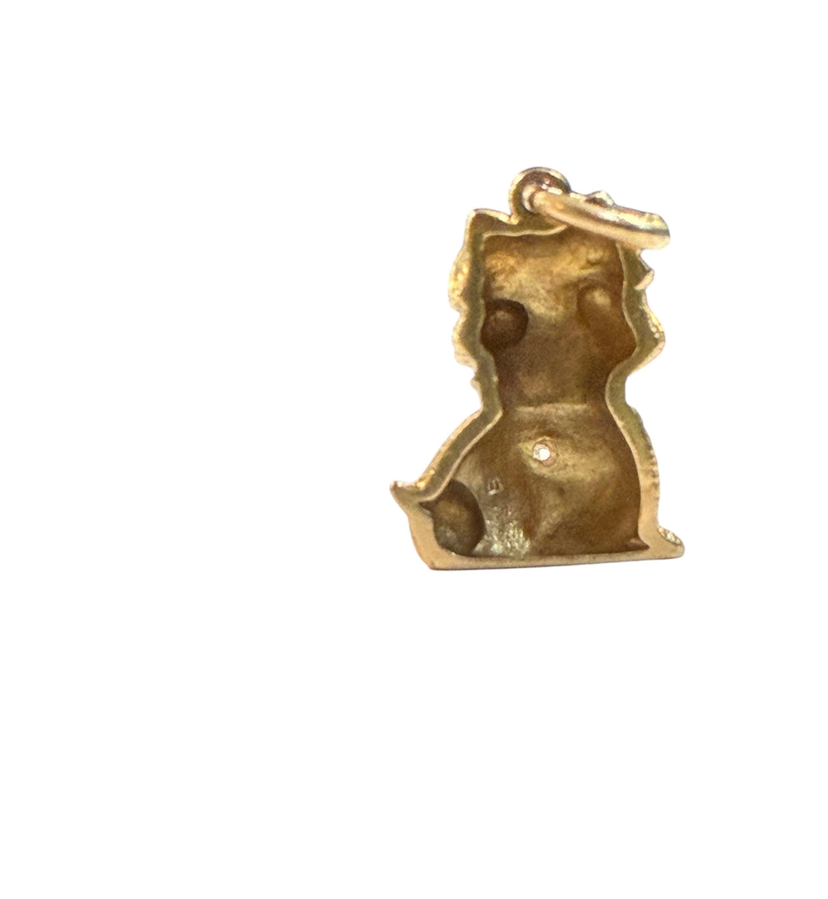 9ct vintage scottie dog charm with diamond collar. 3.0g