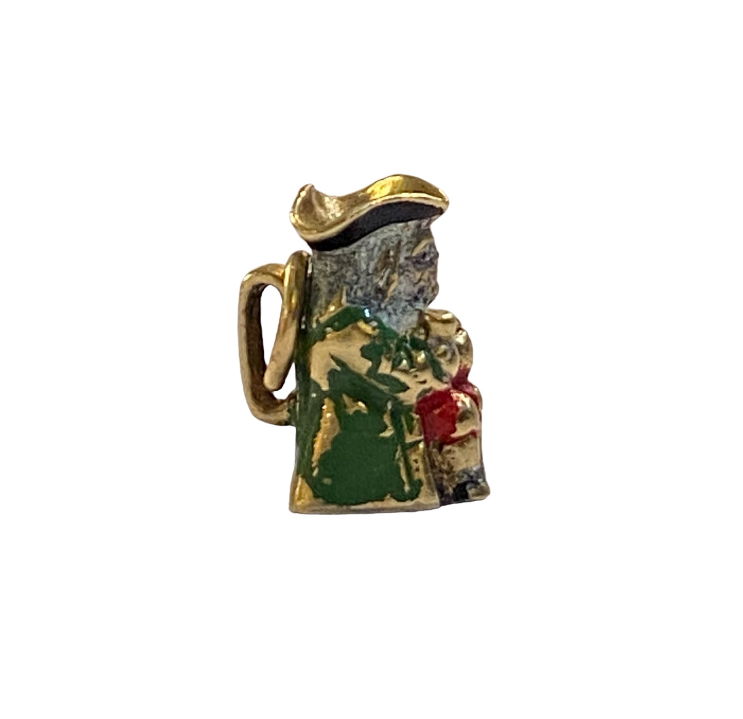 9ct vintage toby jug charm circa 1969. enamelled