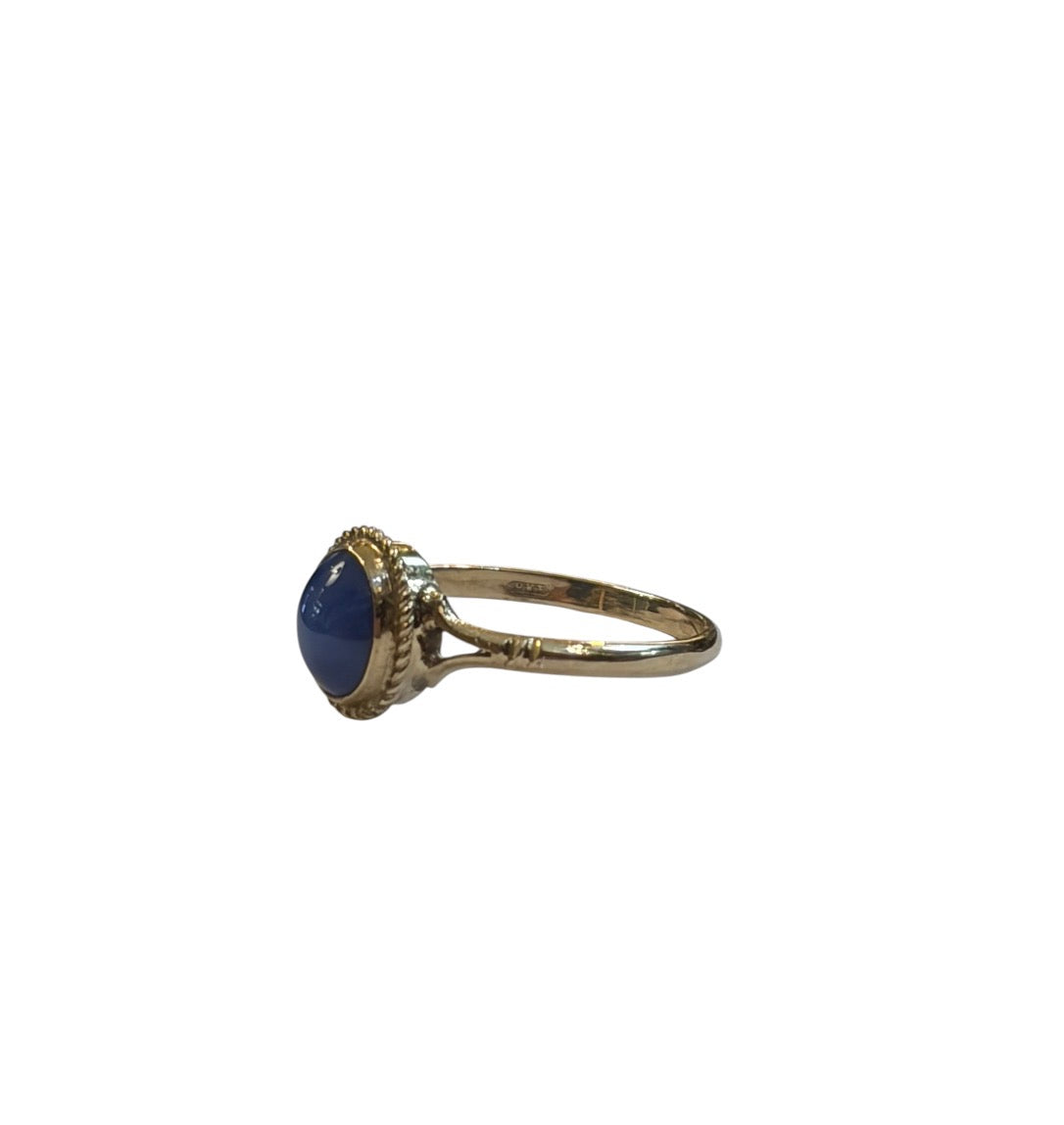 9ct vintage linde star sapphire ring size O circa 1978