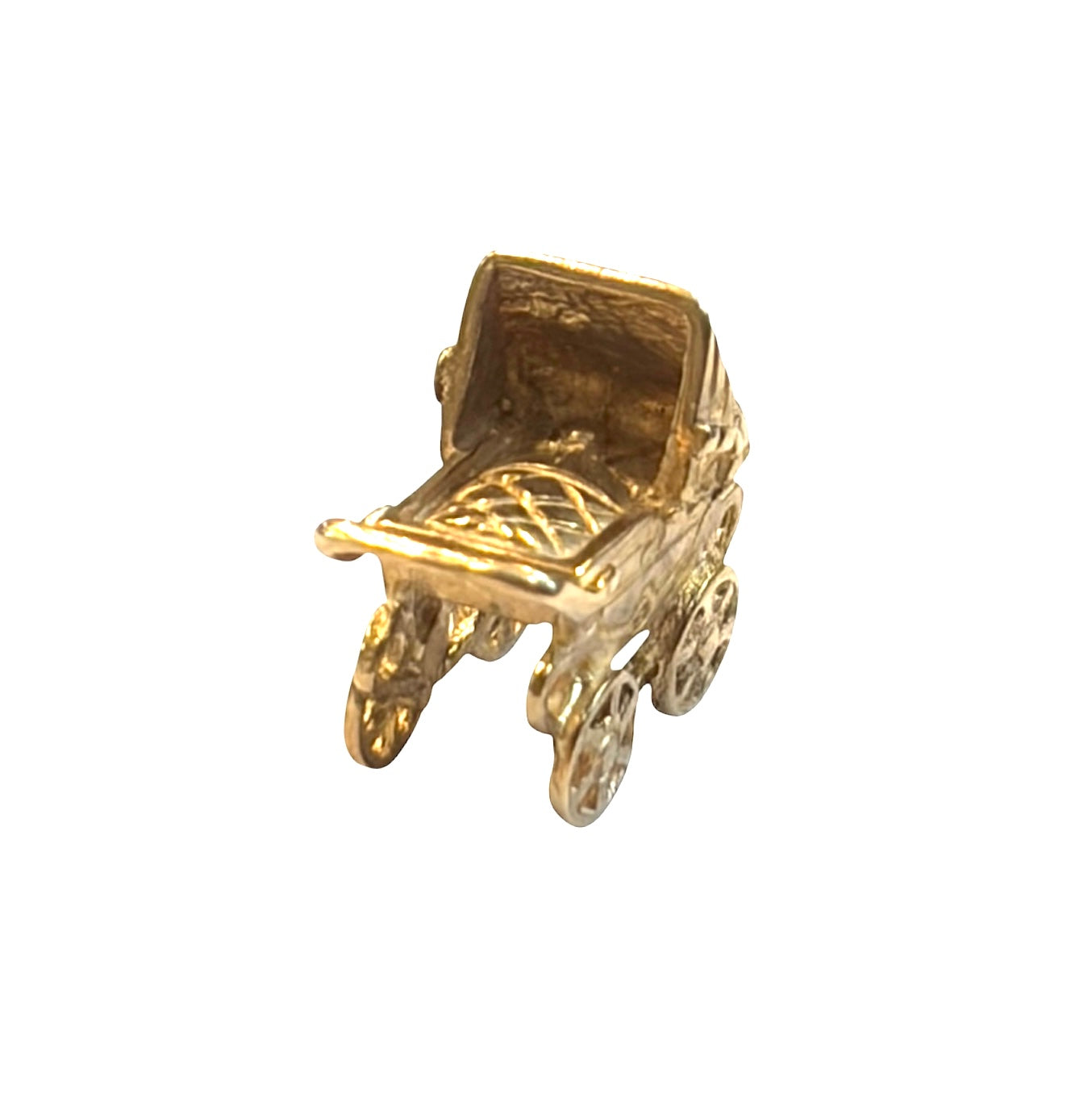 9ct vintage pram charm, small charm 1.0g