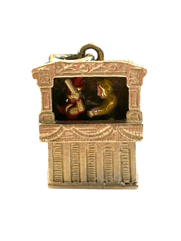 9ct vintage punch and judy charm, articulated charm circa 1959