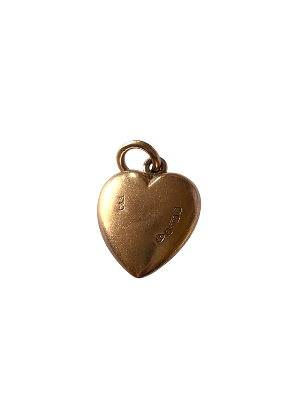 9ct Antique heart charm /pendant rose gold circa 1902 Chester