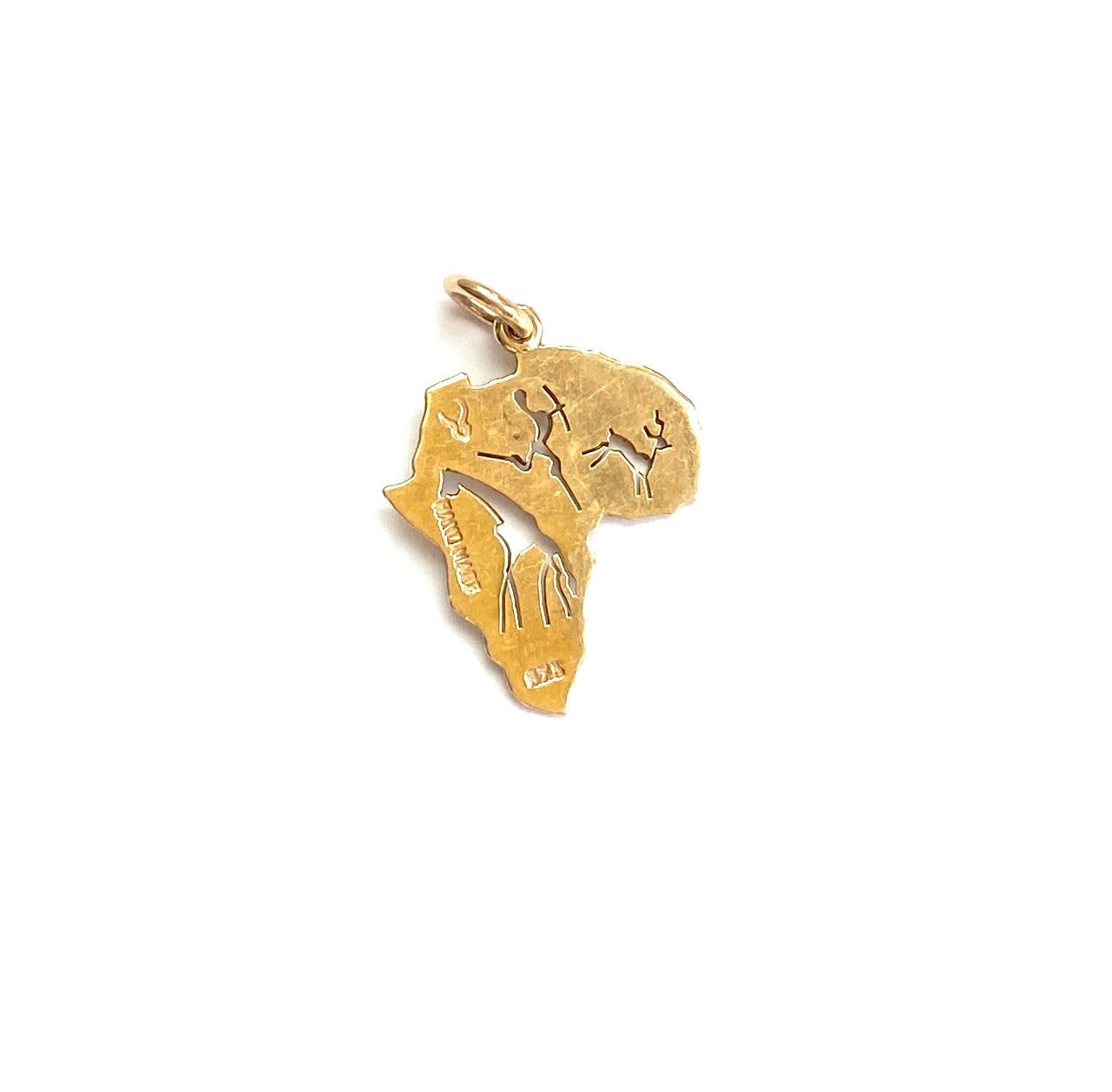 9ct gold hand made Africa pendant / charm