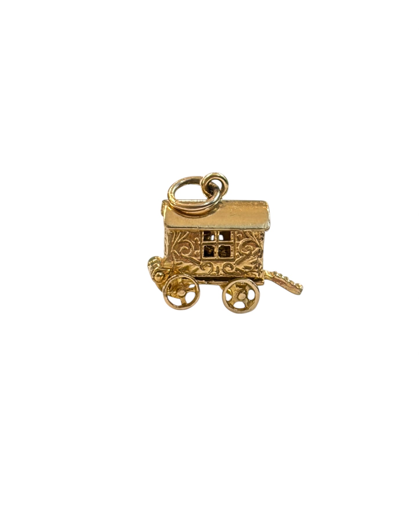 9ct vintage gypsy caravan charm circa 1970 by FM 3.47g